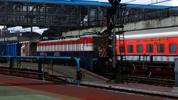 FRIGHT WITH WAG 7 BY ULLAS Indian Train Simulator Scenario on South central railways route by IndoSim Route